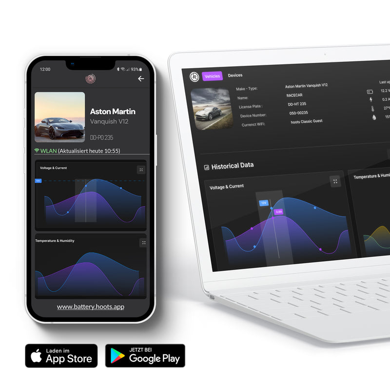 HOOTS BATTERY Batteriewächter WLAN APP 6V 12V 24V