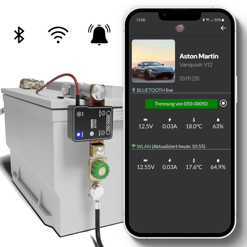HOOTS BATTERY Batterieüberwachung Batteriewächter Battery-Guard mit App